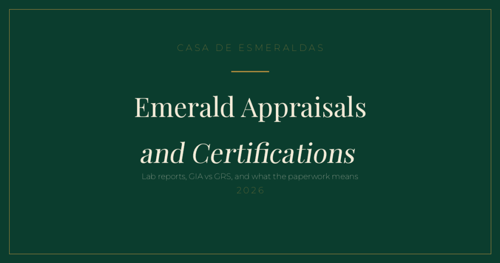 Emerald appraisals and certifications explained: GIA vs GRS — Casa de Esmeraldas